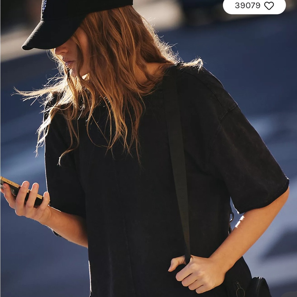 Free People Black Hot Shot Tee Romper